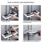 Shower rod storage rack