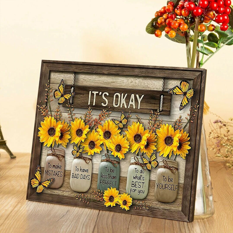 Butterfly Sunflower Wall Art