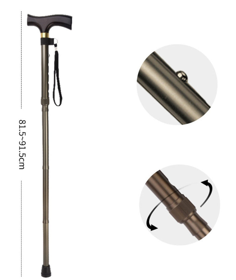 Expandable And Foldable Elderly Cane