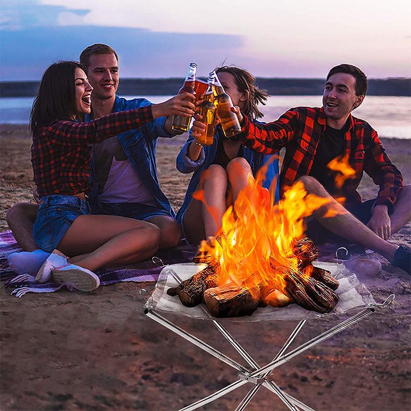 Outdoor foldable fire pit rack
