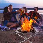Outdoor foldable fire pit rack
