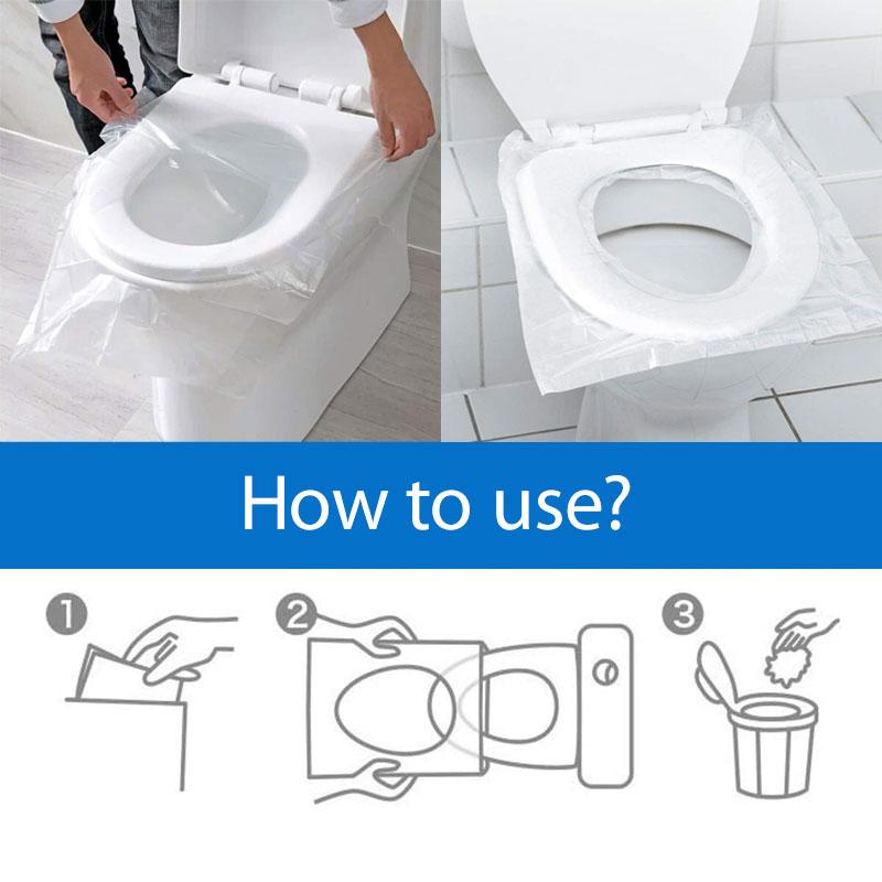 50 PCS Transparent Disposable Toilet Pads