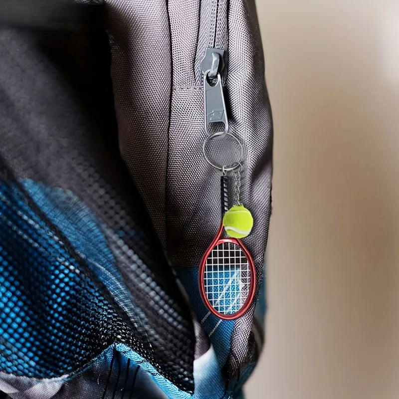 Mini tennis racket keychain