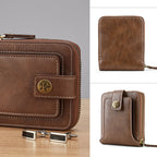 Men's New Short Fashion Multi-Cards Horizontal Zipper Wallet