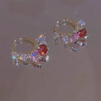 Gold Glitter Colorful Zircon Earrings