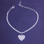 Fashion Heart Rhinestone Anklet