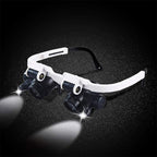 Magnifying glasses with LED lamps for double eyes