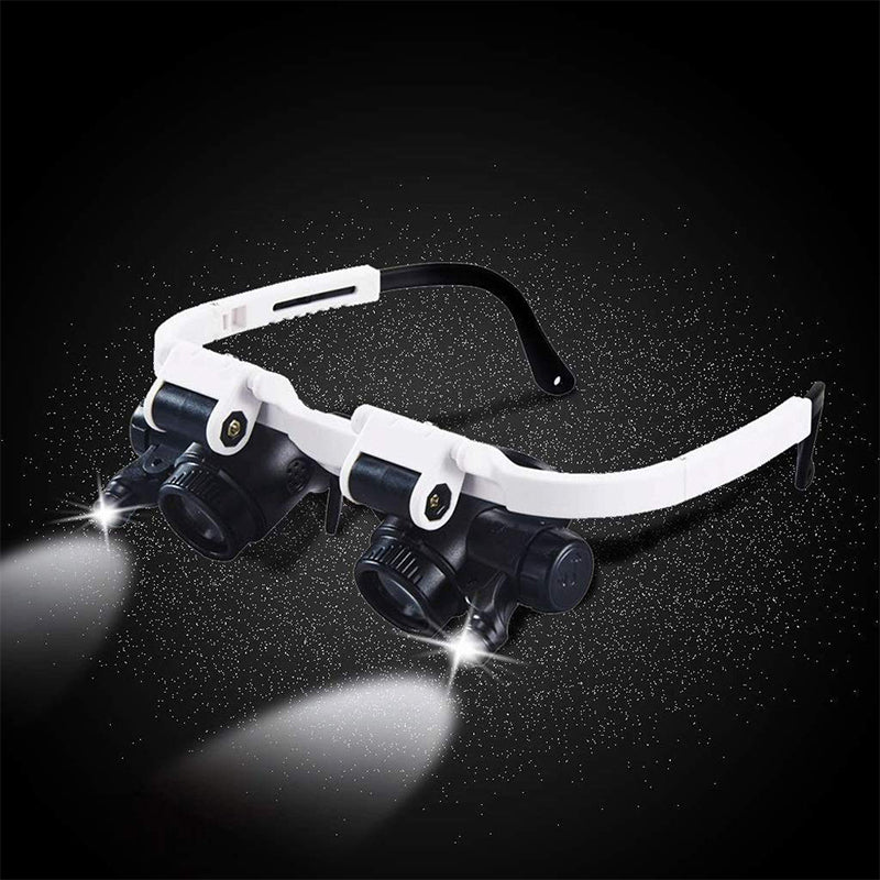 Magnifying glasses with LED lamps for double eyes