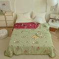 Embroidered Bunny Floral Cotton Blanket
