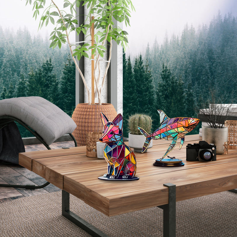 Wildlife Art with Base Wild Animal Desktop Decorations