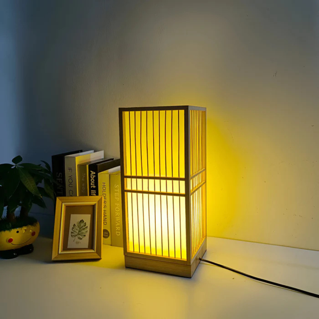 Japanese LED Table Lamp made of Bamboo