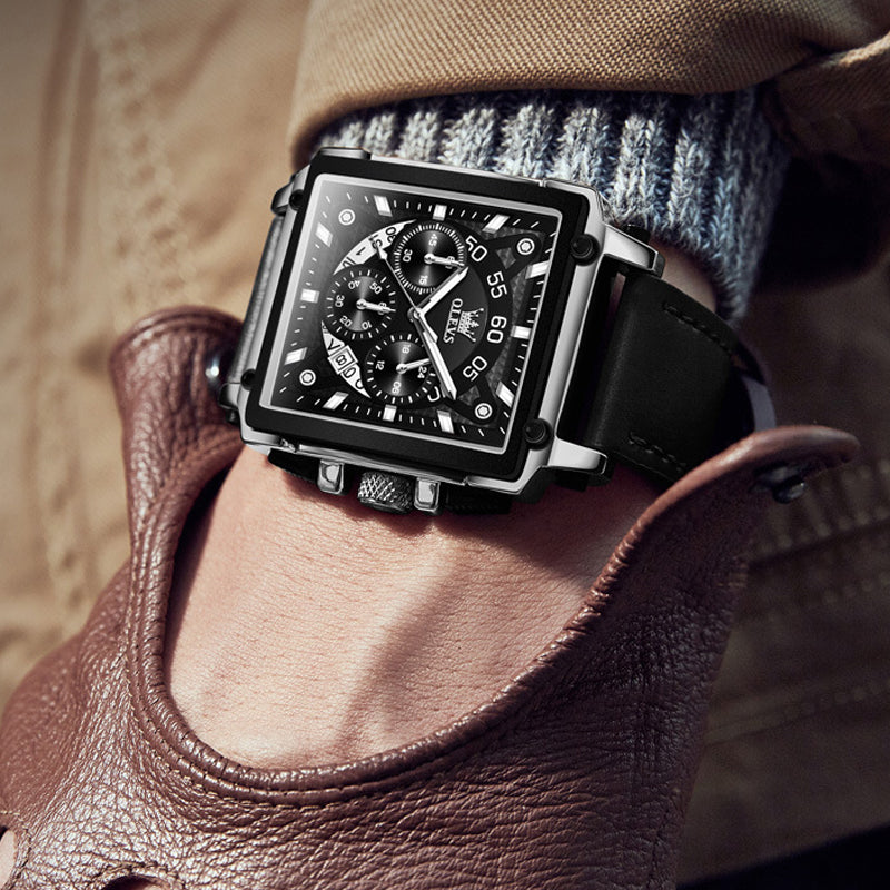 Olevs® Luminous Luxury Square Business Automatic Mechanical Watch