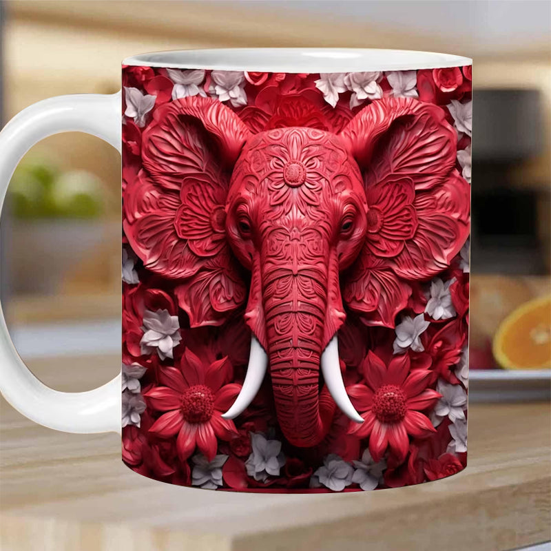 3D Elephant Flower Mug