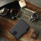 Men's Business Style PU Leather Card Slots for AirTag