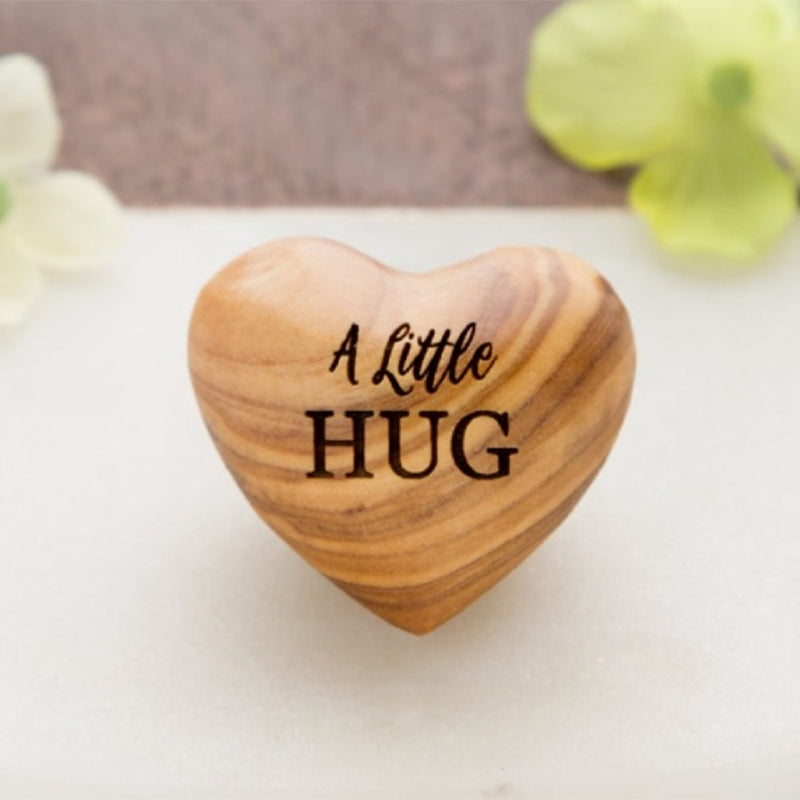 Small Pocket Hug Wooden Heart Token
