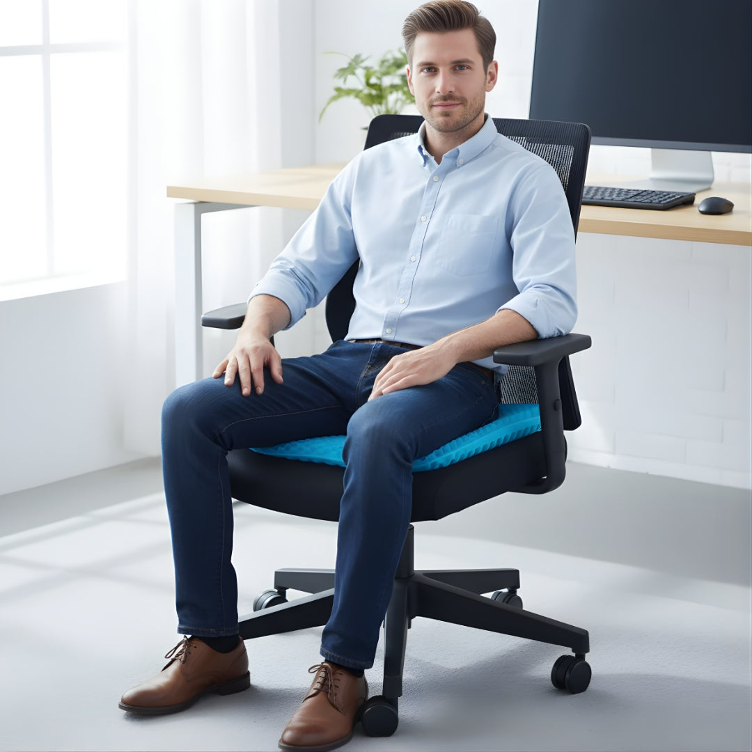 Pressure Relief & Cooling Honeycomb Gel – Posture Support – Office Car Chair Comfort for Long Sitting