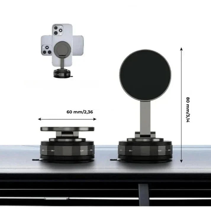 Magnetic 360° Phone Holder with Suction Cup Vacuum Lock