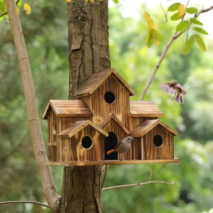6-Hole Handmade Birdhouse