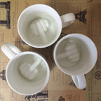 Personalized ceramic long finger cup