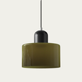 Glass light in subtle colors of the kitchen