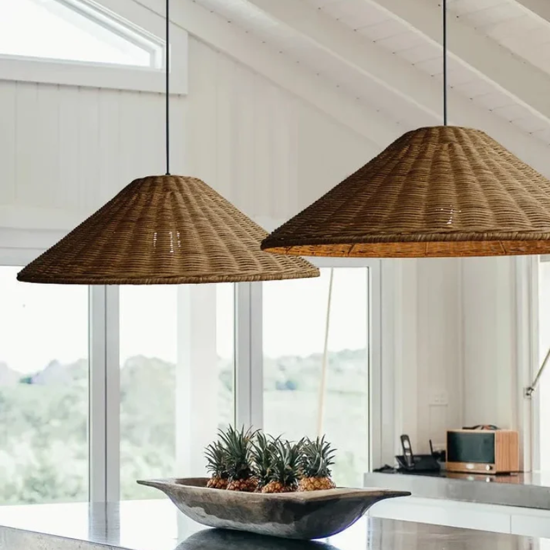 Scandinavian LED Pendant Lamp Made of Bamboo