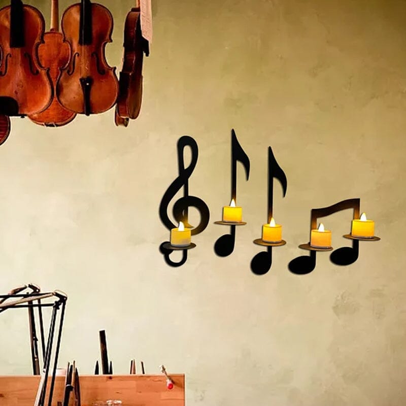 Black Music Note Wall Lamp