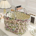 Floral Canvas Storage Basket for Home Organization