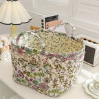 Floral Canvas Storage Basket for Home Organization