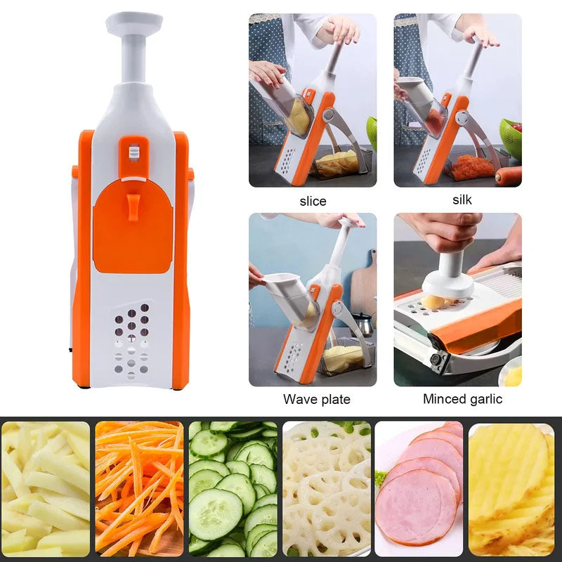 Adjustable safe vegetable slicer
