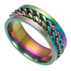 Titanium steel swiveling chain ring