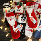 4 Pairs Christmas-themed Coral Fleece Soft Warm Socks