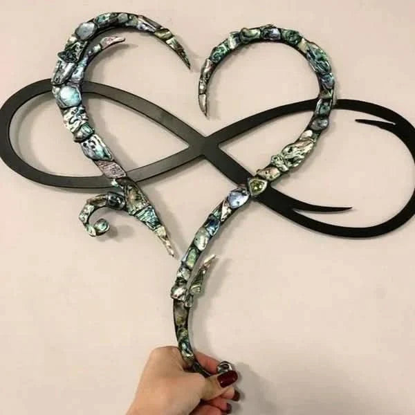 Iron Wall Art with Infinity Heart Design