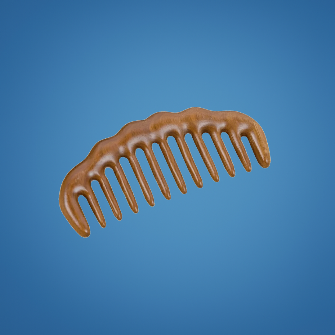 Tooth Hair Comb – Breakage-Free Detangling – Golden Sandalwood – Anti-Static – Gentle Scalp Massage – Healthy Shine
