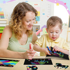 Magical scratch card set with rainbow colors