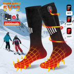 Rechargeable USB Heated Socks with Electric Thermal Warming for Cold Weather