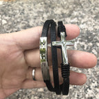 Multi-layered cross bracelet