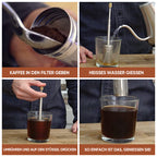Manual coffee filter made of stainless steel