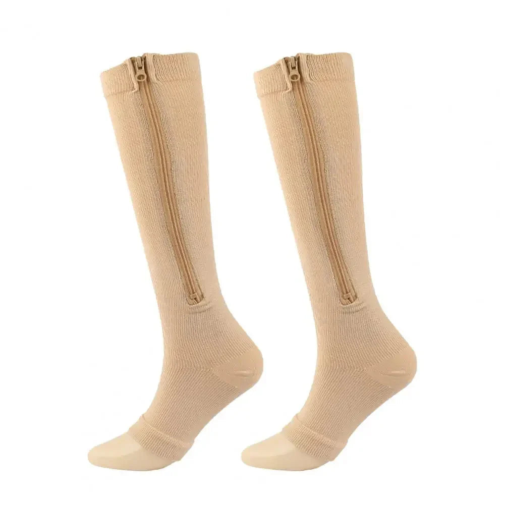 Comfortable compression stockings with zipper