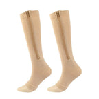 Comfortable compression stockings with zipper