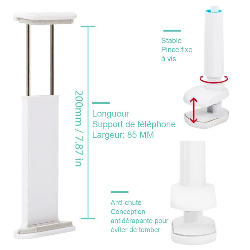 Universal detachable holder for phone and tablet with long pole