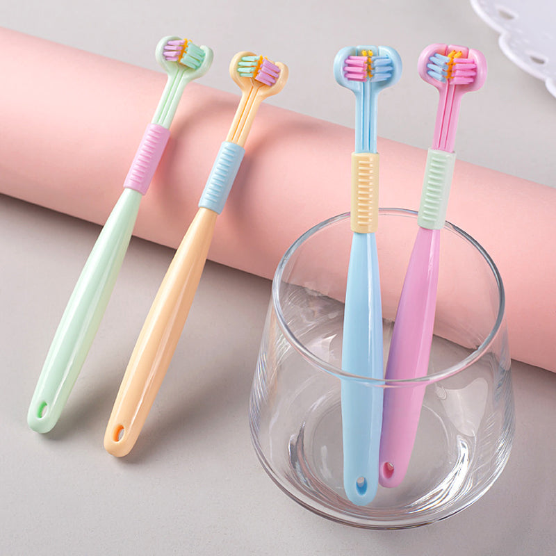 Three-sided toothbrush