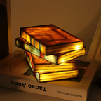 LumeNova Stained Glass Book Lamp | LED Table Light | Mood Light | Decorative Lighting for Home