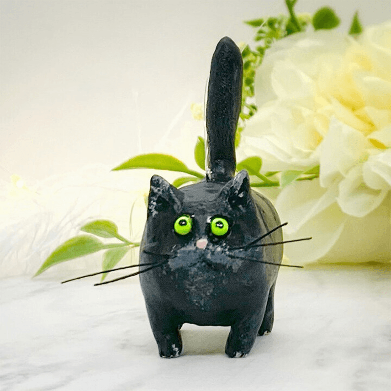 Unique Handmade Cat Christmas Ornament - Purrfect Holiday Hangers