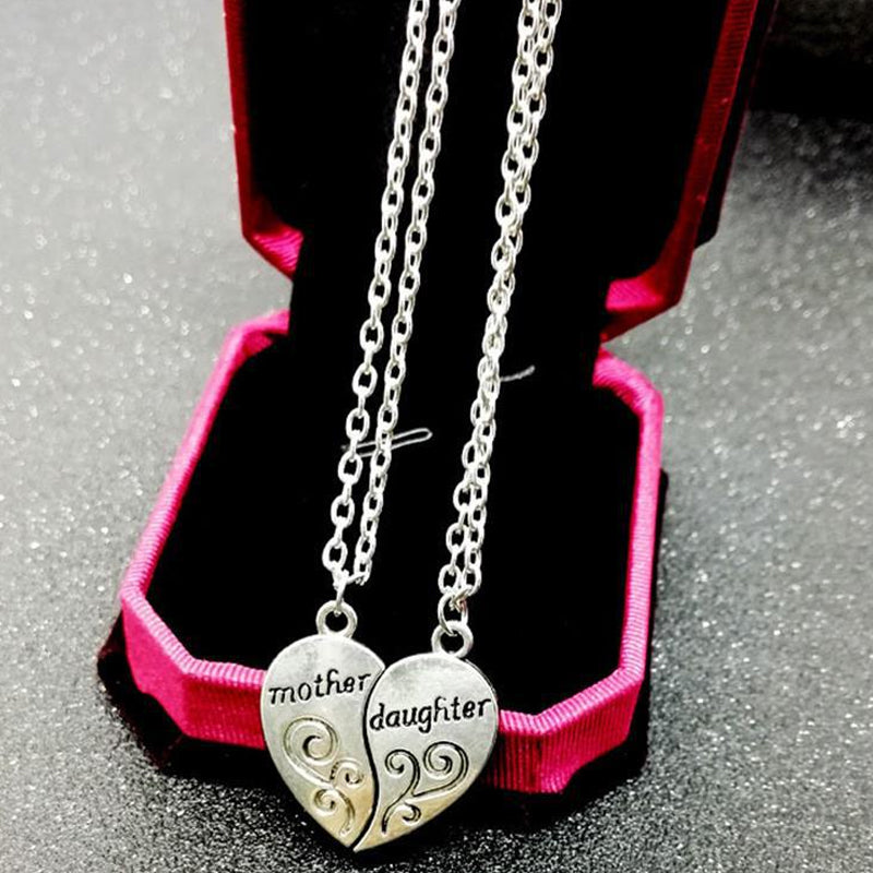 Mother and Daughter Heart Necklace