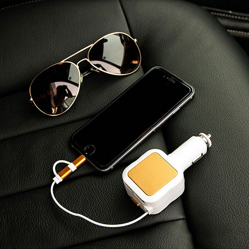Ciaovie Car Charger Multi with Retractable Charging Cable