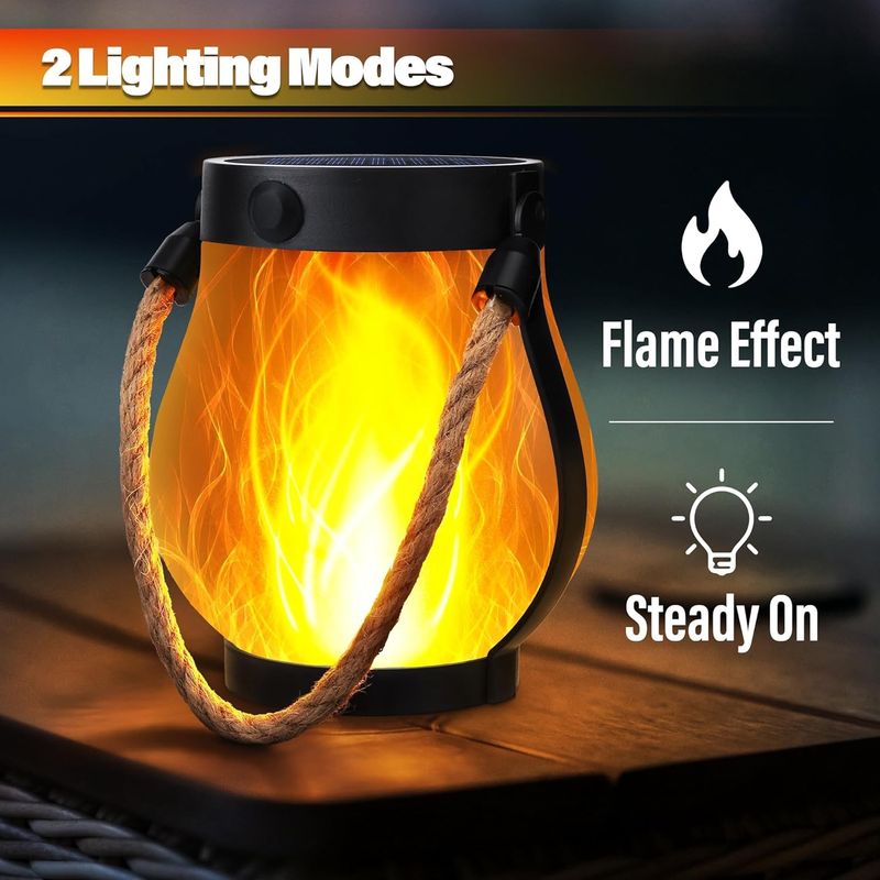 Solar Outdoor Hemp Rope Flame Lamp