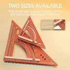 Multifunctional Woodworking Triangle Ruler - Heavy Duty Aluminum Alloy Speed Square with Adjustable Positioning Block