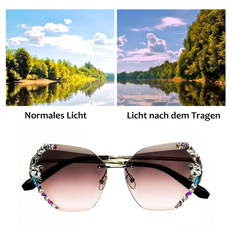 2022 Vintage Fashion Rimless Crystal Sunglasses