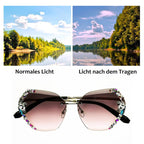 2022 Vintage Fashion Rimless Crystal Sunglasses