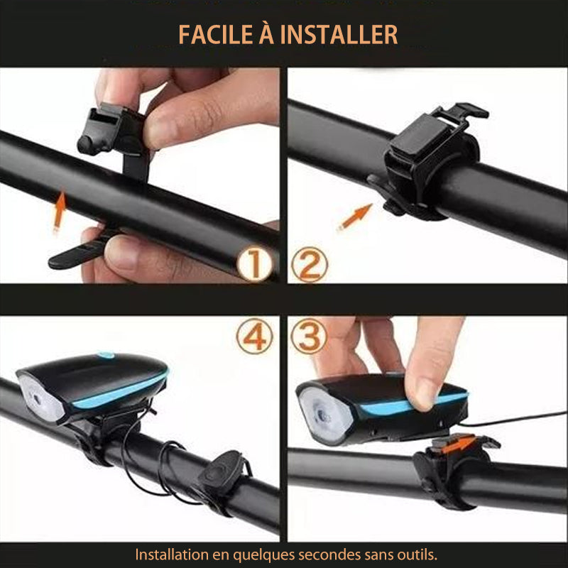 USB-rechargeable mountain bike headlight